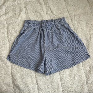 SHEIN High Waist Blue Casual Shorts with Elastic Waistband